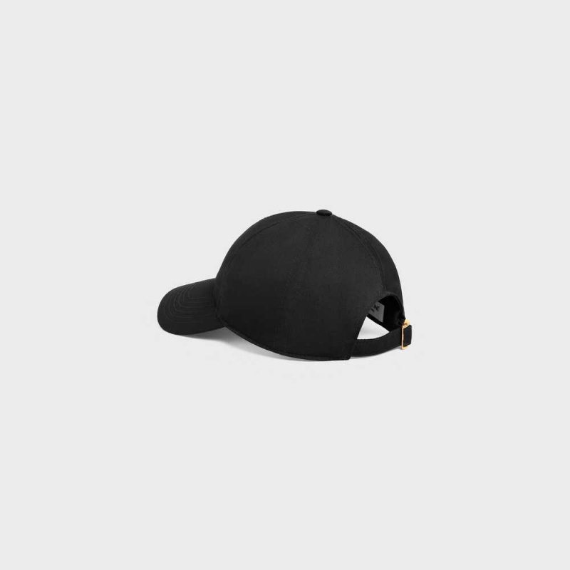 Celine baseball in drill cotton Cap Black | CL-592362