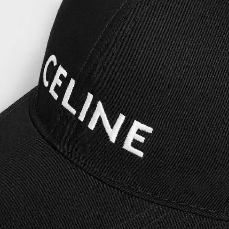 Celine baseball in drill cotton Cap Black | CL-592362