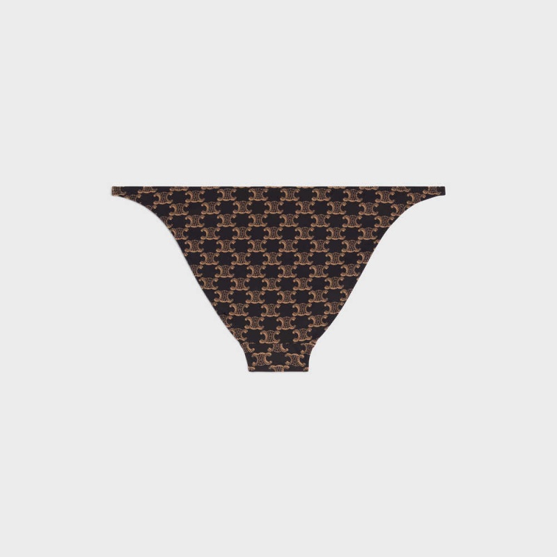 Celine bottom in matte monogram jersey Swimwear Toffee / Brown | CL-592767