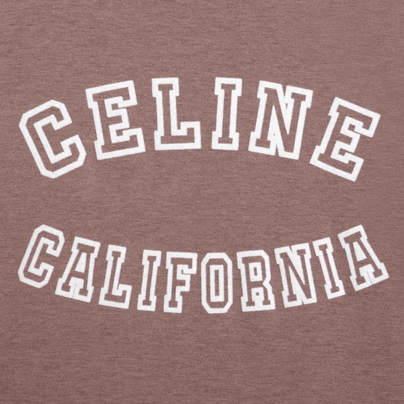 Celine california 70 s in cotton jersey T-shirts VINTAGE BROWN MELANGE / OFF WH | CL-592776