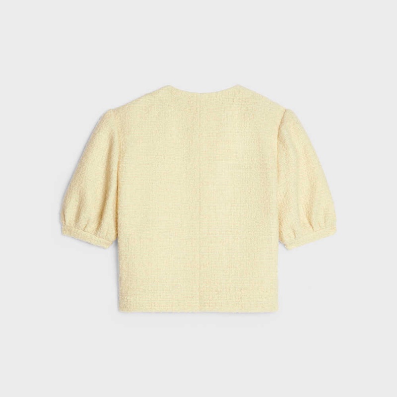 Celine cardigan IN bouclé tweed Jackets Jaune Paille | CL-592629