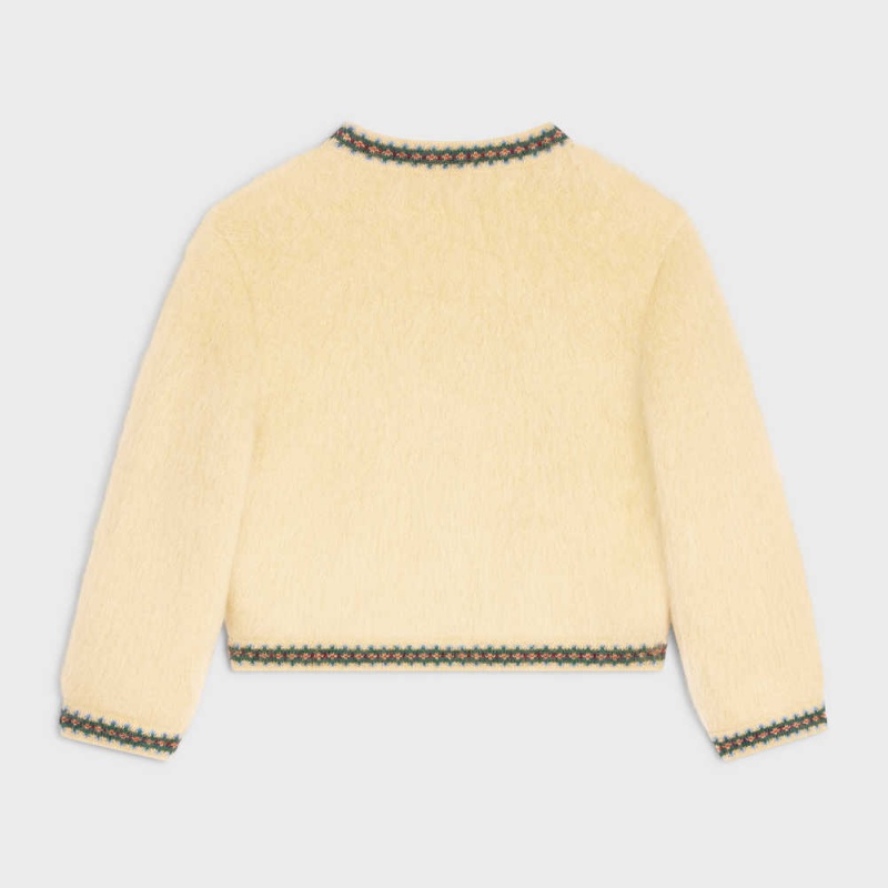 Celine cardigan in mohair Knitwear Pale Yellow | CL-592702