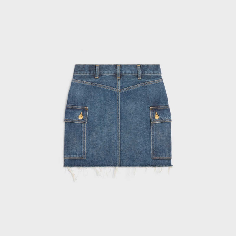 Celine cargo mini in dark union wash denim Skirts DARK UNION WASH | CL-592881