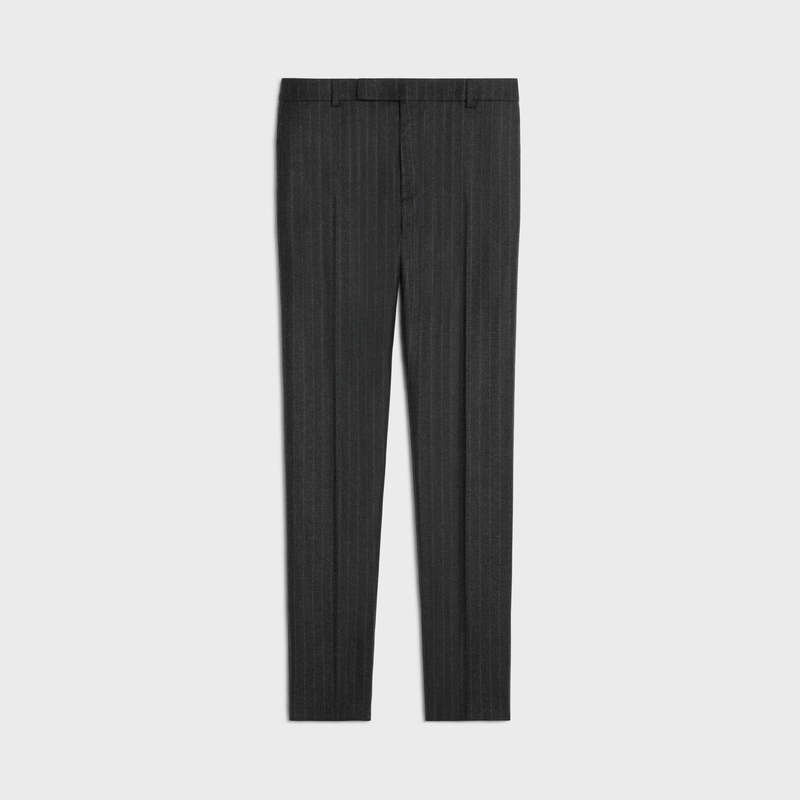 Celine classic in striped flannel Trousers GREY MELANGE | CL-592027