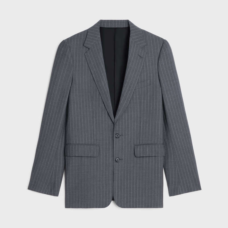 Celine classic in striped wool Jackets GRIS/CRAIE | CL-591985