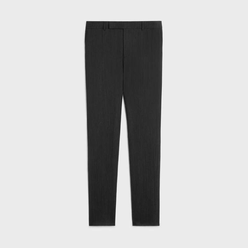 Celine classic in striped wool Trousers Black & White | CL-592024