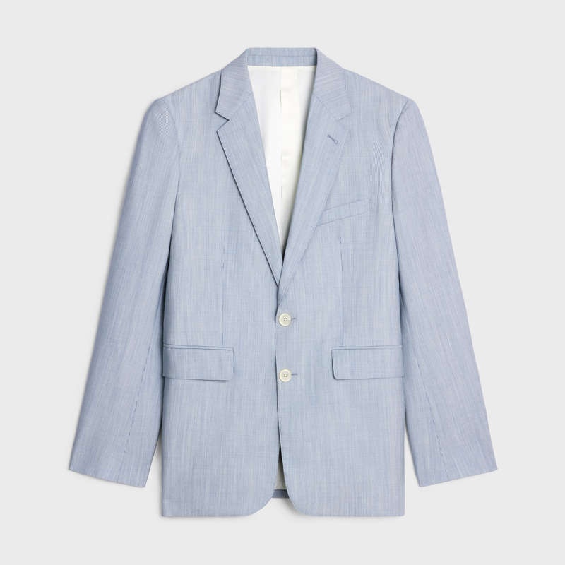 Celine classic in striped wool and silk Jackets CRAIE/BLEU | CL-591987