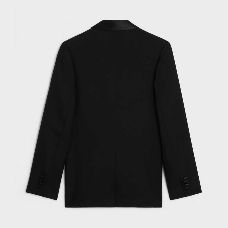 Celine classic tux in mohair and silk Jackets Black | CL-592667