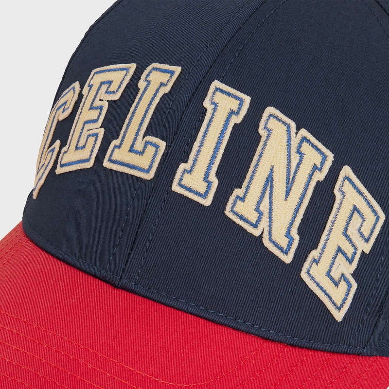 Celine college baseball in cotton Cap NAVY / RED | CL-591702