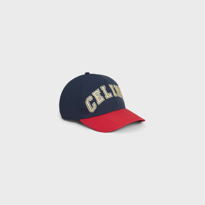 Celine college baseball in cotton Cap NAVY / RED | CL-591702