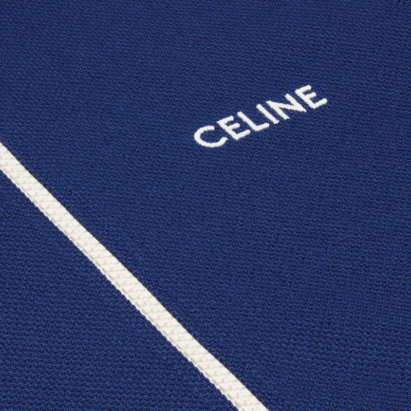 Celine cropped tracksuit in texturized jersey Jackets NAVY/OFF WHITE | CL-592677