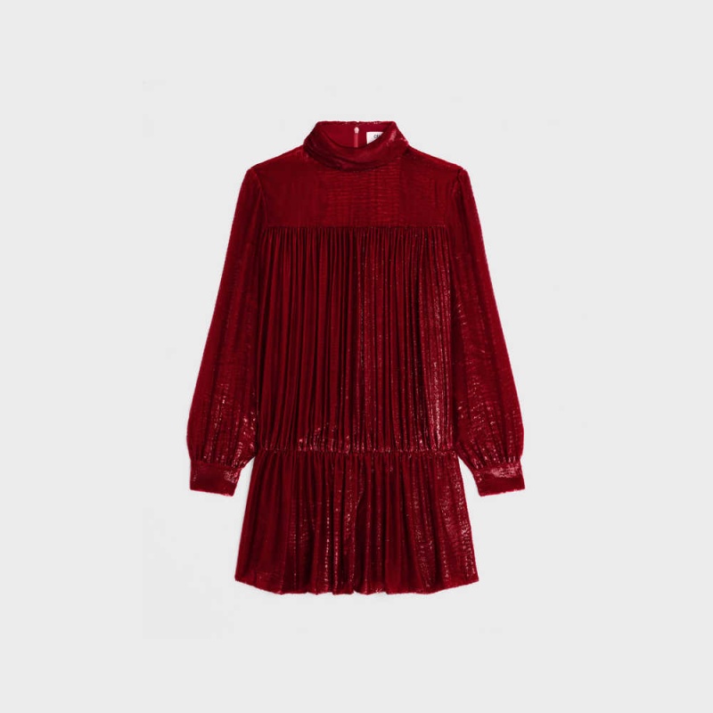 Celine gathered mini in flowing velvet lamé Dresses Rouge Theatre | CL-592843