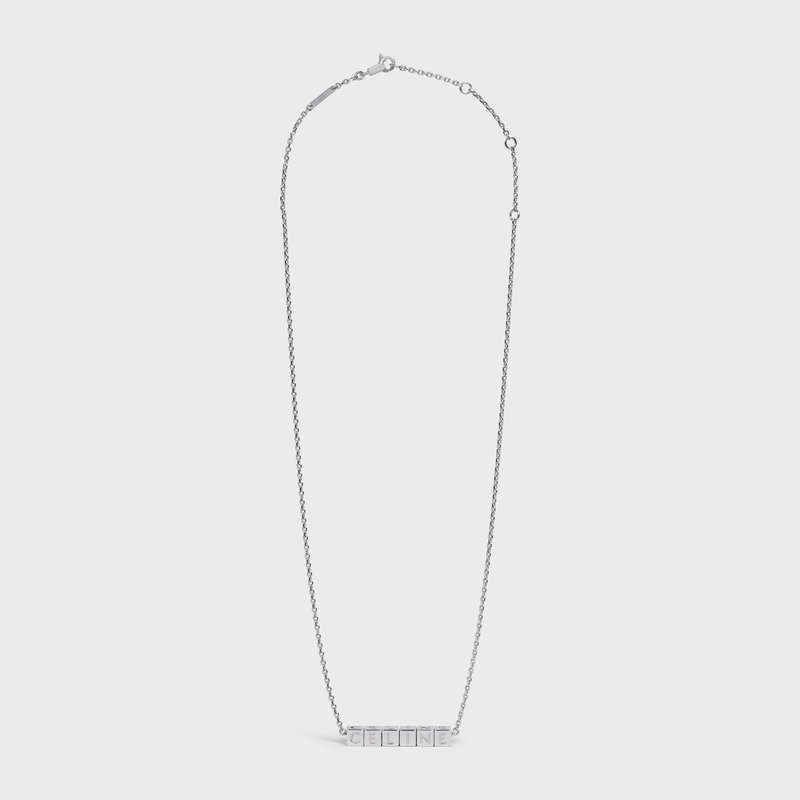 Celine in Brass with Rhodium Finish Necklaces Silver | CL-591665