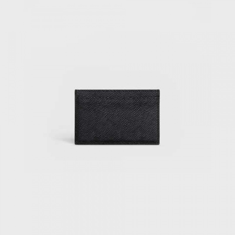 Celine in Grained calfskin Card Holders Black | CL-591801