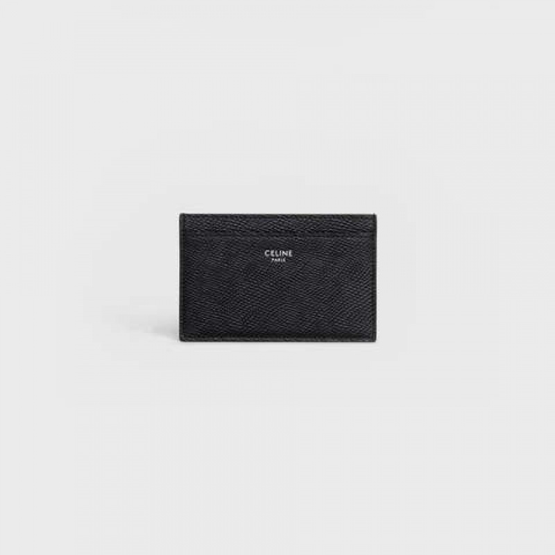 Celine in Grained calfskin Card Holders Black | CL-591801