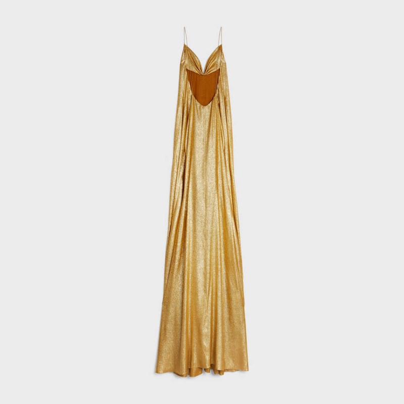 Celine lingerie in crepe lamé Dresses Gold | CL-592864