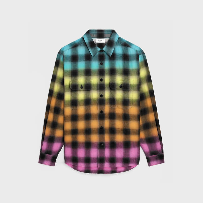 Celine loose in checked cotton linen Shirts Multicolor | CL-592159