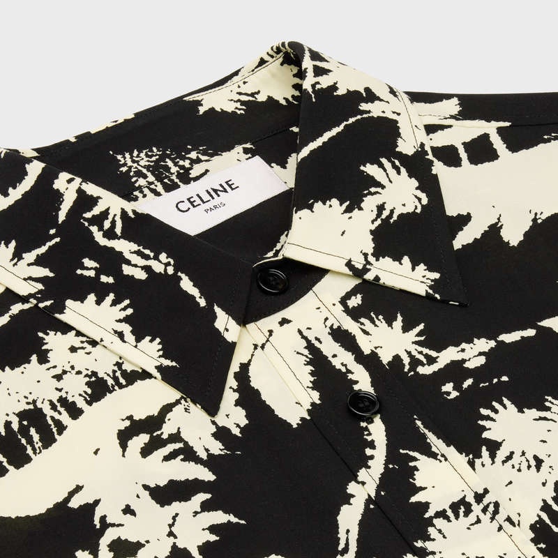 Celine loose in printed viscose Shirts BLACK / PAILLE | CL-592163