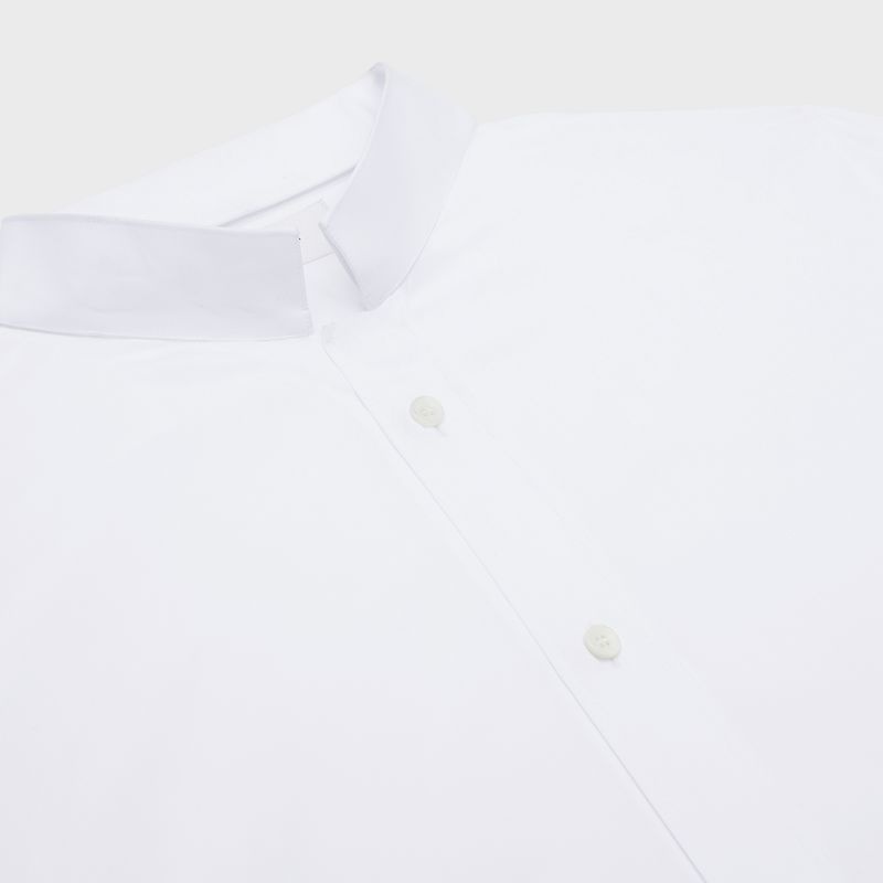 Celine loose with inverted collar in cotton poplin Shirts White | CL-592177