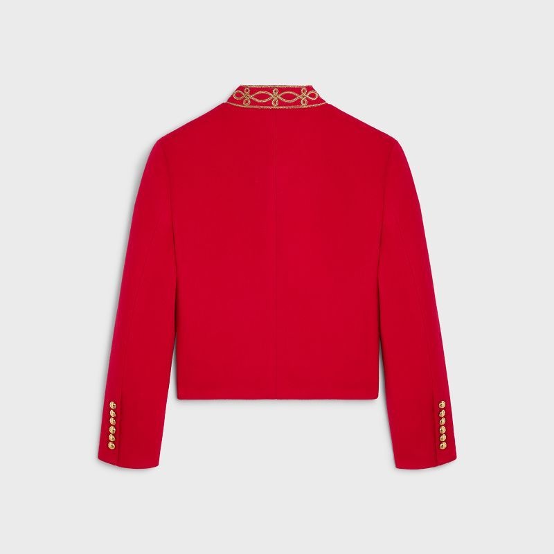 Celine military spencer in wool cloth Jackets Rouge Imperial | CL-592007