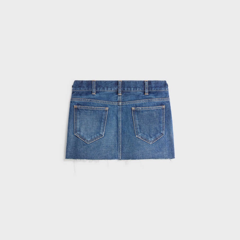 Celine mini in clean dark union wash denim Skirts CLEAN DARK UNION WASH | CL-592883