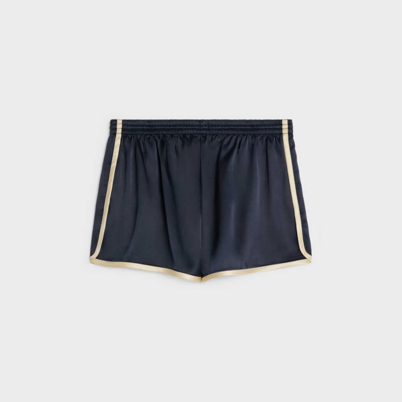 Celine mini in flowing satin Shorts Navy | CL-592755