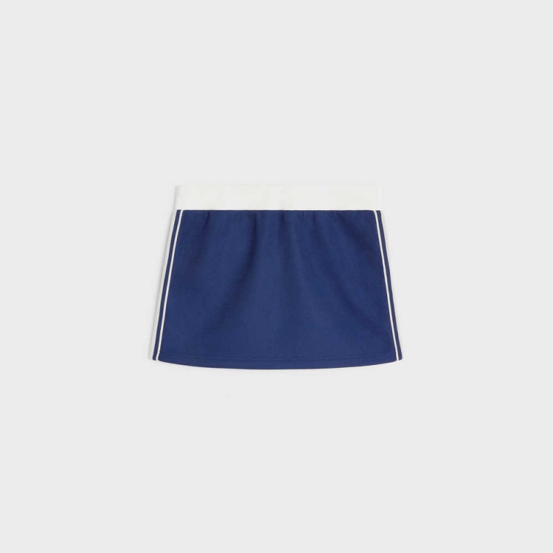 Celine mini in texturized jersey Skirts NAVY/OFF WHITE | CL-592884