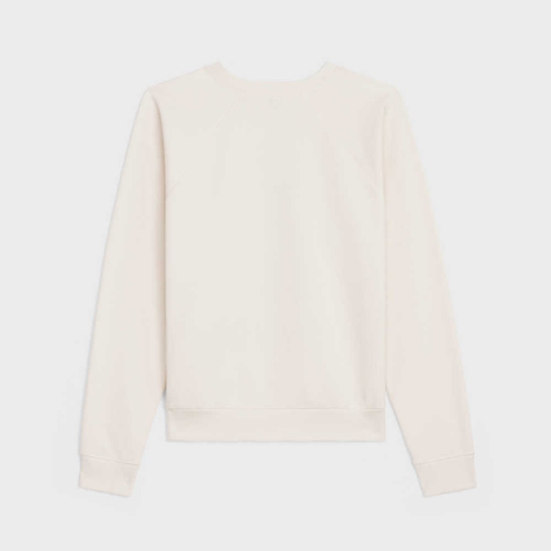 Celine paris anchor in cashmere fleece Sweatshirts LIGHT IVORY / BLEU ANCRE | CL-592801