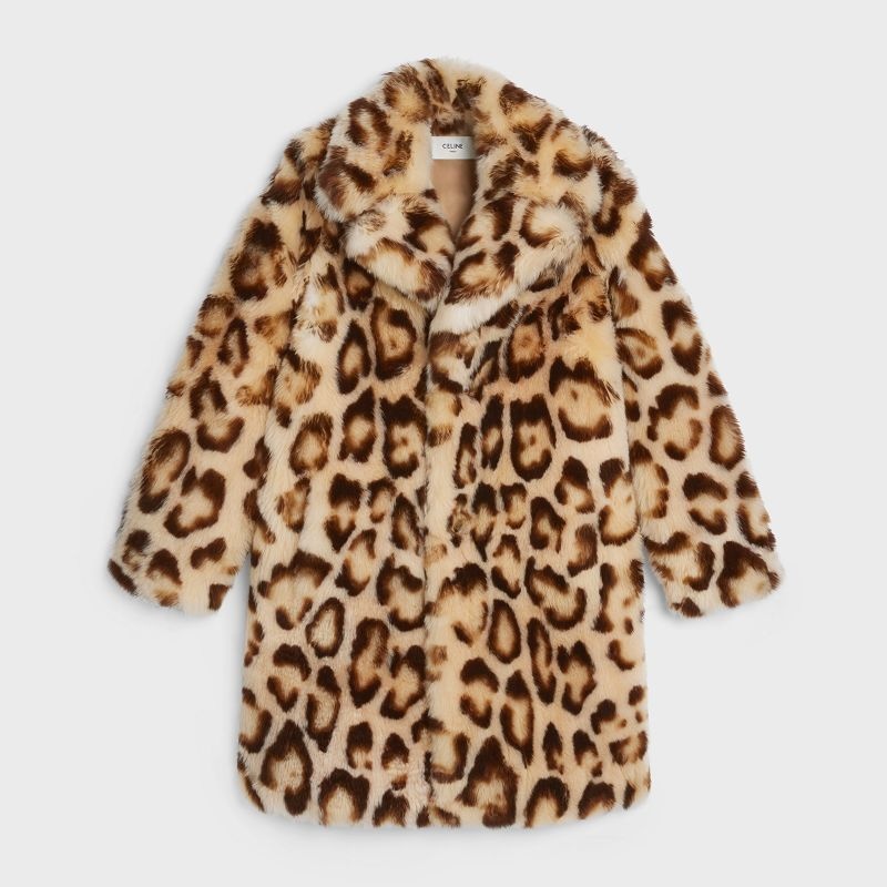 Celine peain leopard-print cashmere Coats Leopard | CL-591981