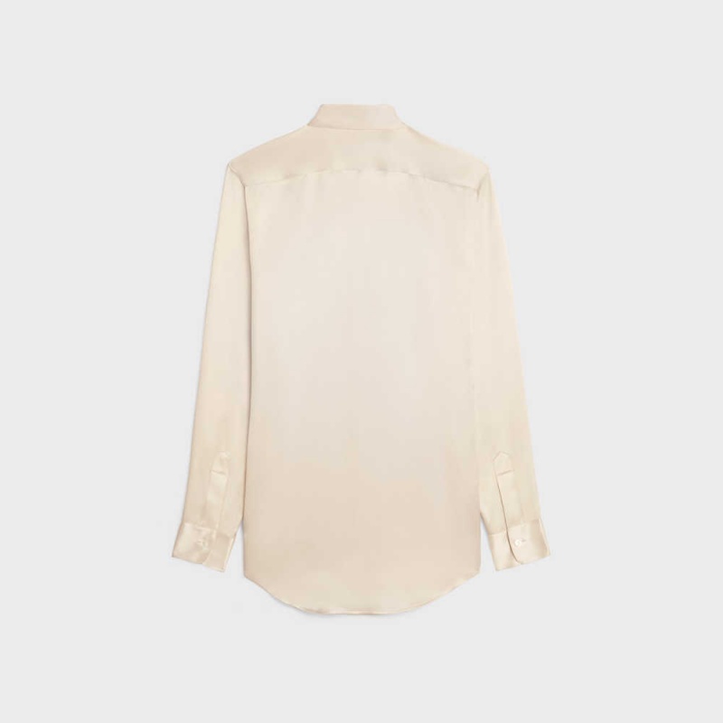 Celine romy in satin silk Shirts Off White | CL-592813