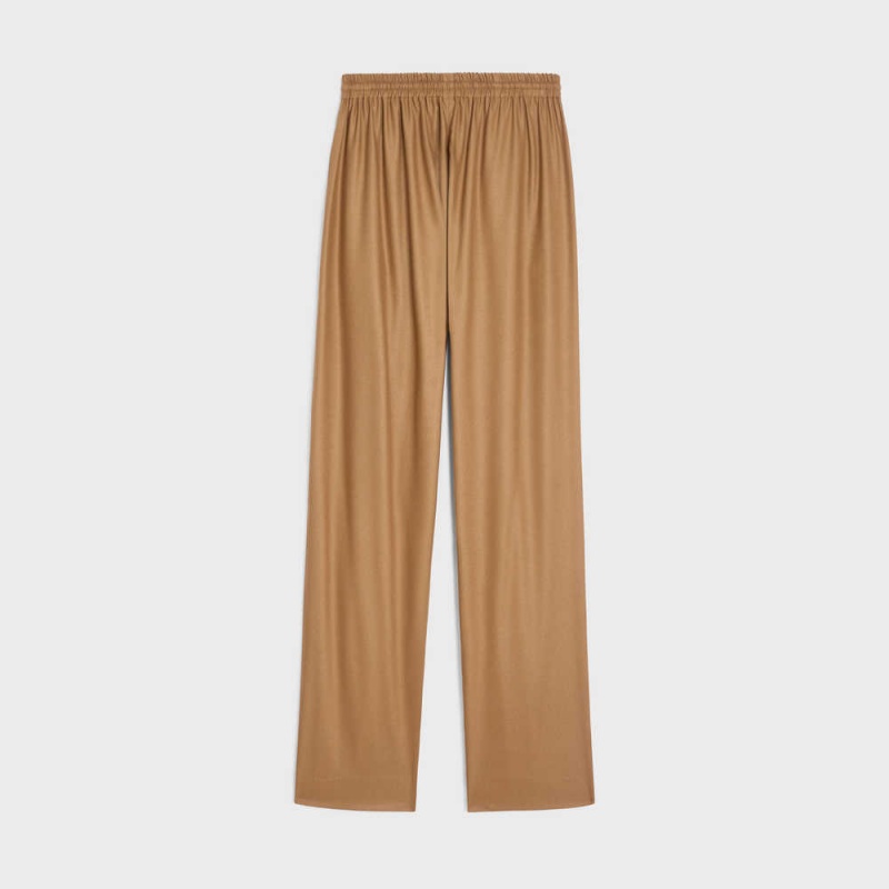 Celine straight jogging in cashmere flannel Pants Camel | CL-592752