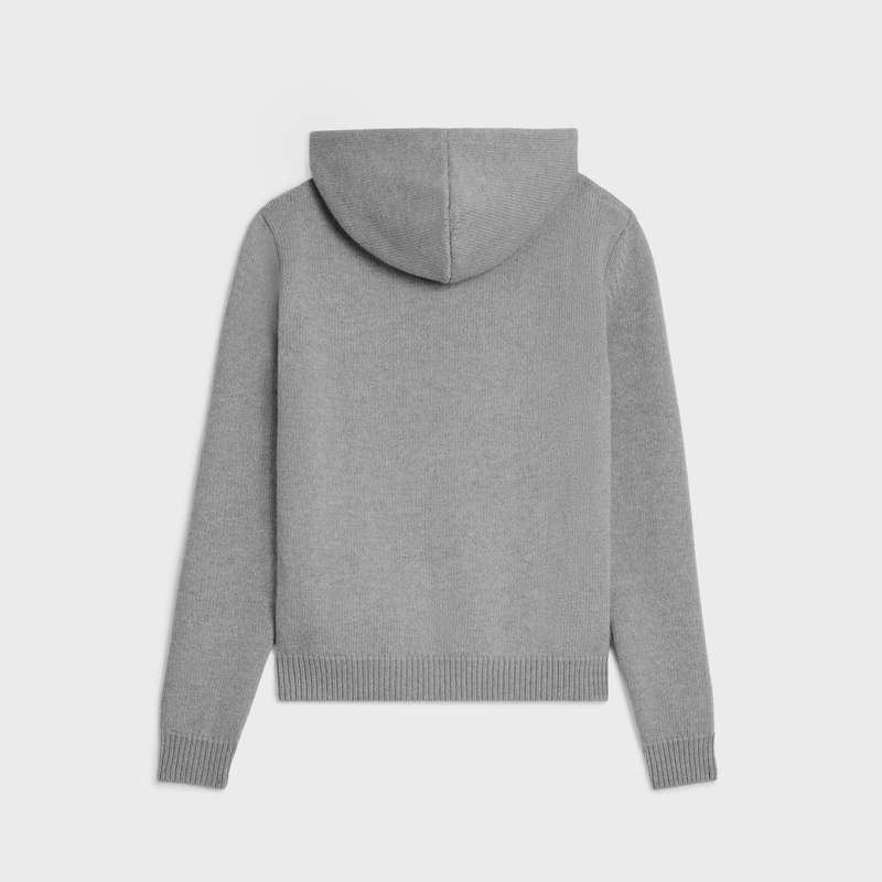 Celine triomphe hooded in wool and cashmere Sweatshirts Medium grey | CL-592114