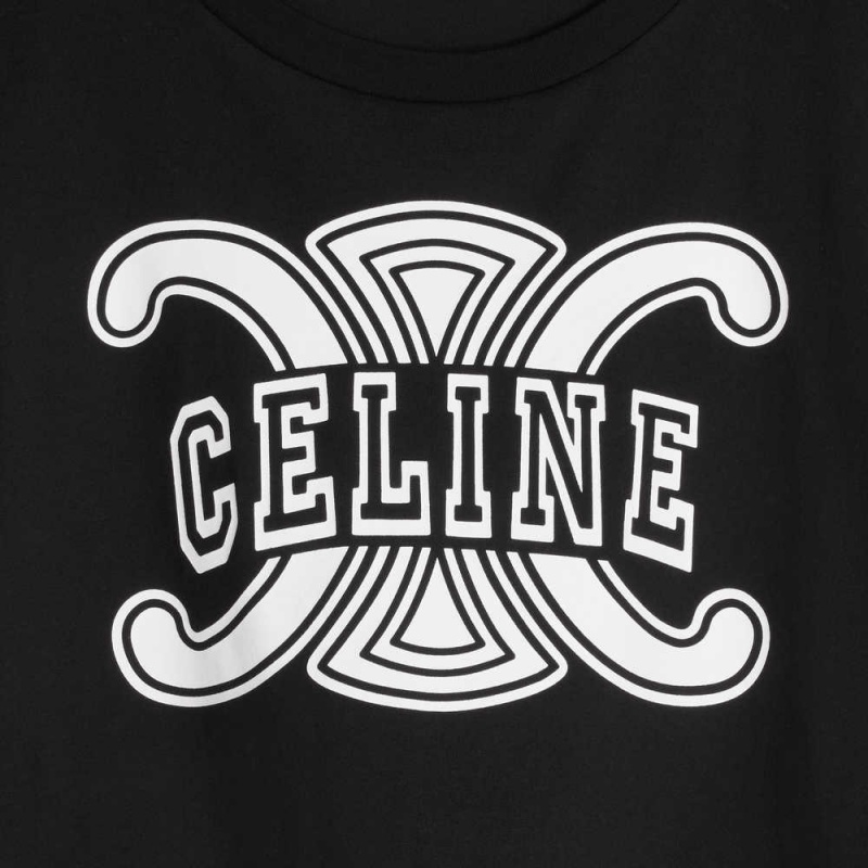 Celine triomphe in cotton jersey Sweatshirts Black / white | CL-592792