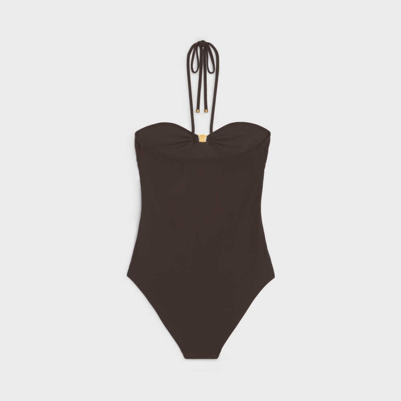 Celine triomphe in jersey Swimwear Brun | CL-592762