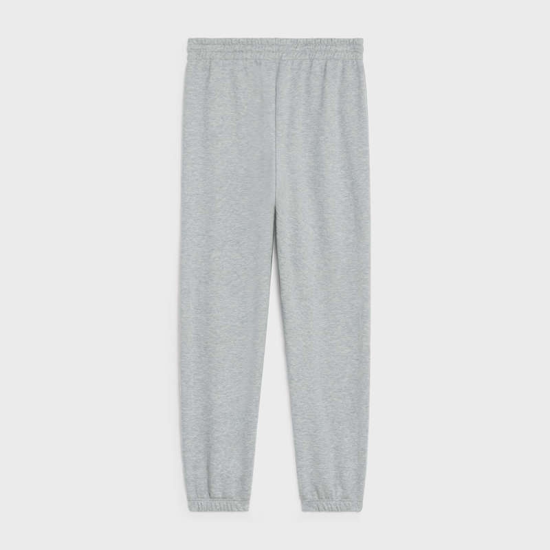 Celine triomphe track in cotton and cashmere Pants GREY / OFF WHITE | CL-592033