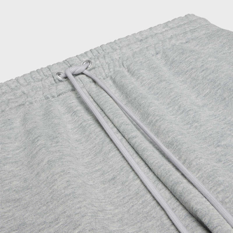 Celine triomphe track in cotton and cashmere Pants GREY / OFF WHITE | CL-592033