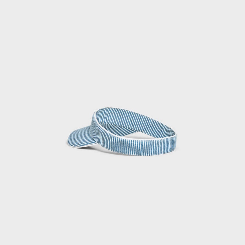 Celine triomphe visor in hickory cotton Hat WAVE WASH | CL-592367