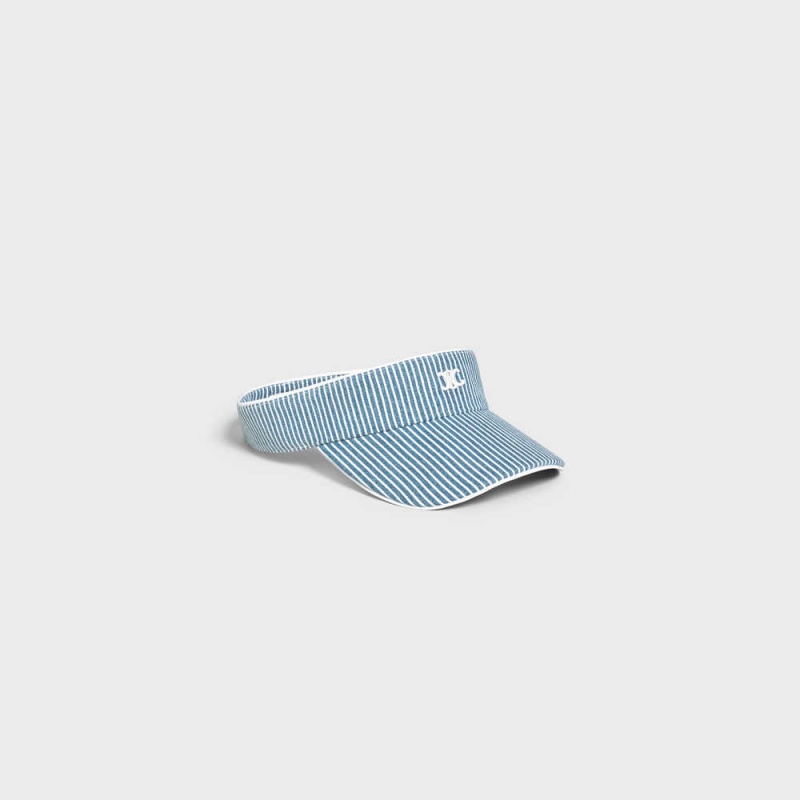 Celine triomphe visor in hickory cotton Hat WAVE WASH | CL-592367