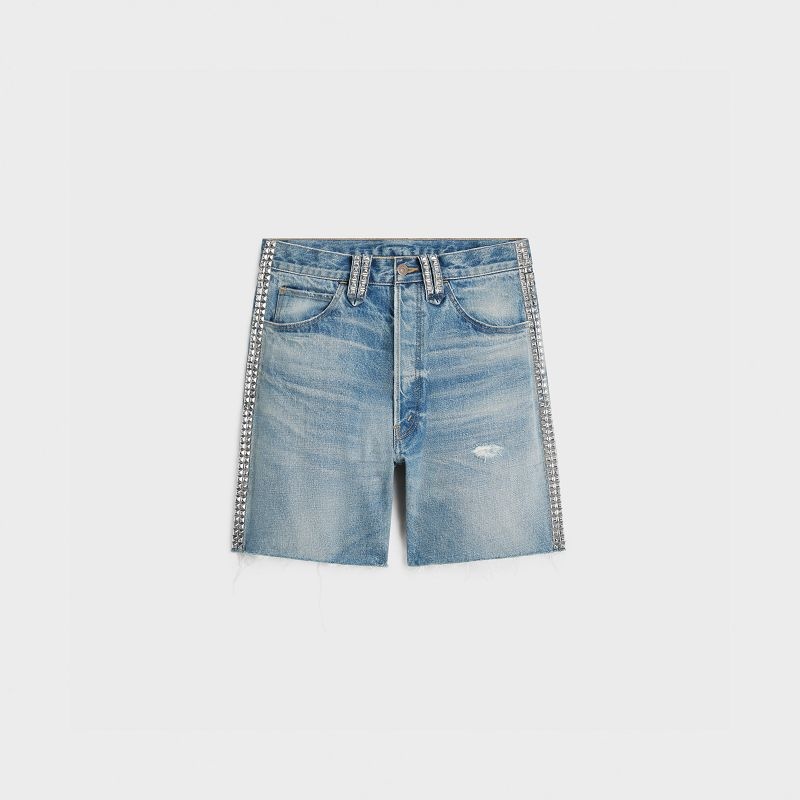 Celine wesley with studs in zuma wash denim Shorts ZUMA WASH | CL-592070